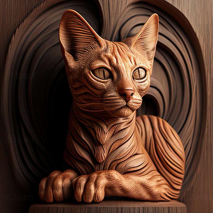 3D model Ocicat cat (STL)